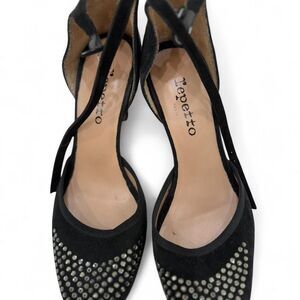 Repetto Women's Black Heels with strap and Embellishments